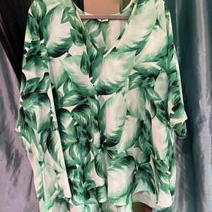 Show Me Your MuMu Tropical Green Blouse